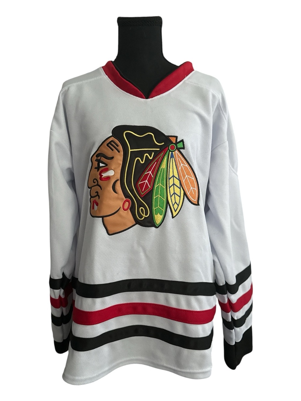 Clark Griswold Chicago Blackhawks White NHL Jersey with Team Crest Christmas Vac